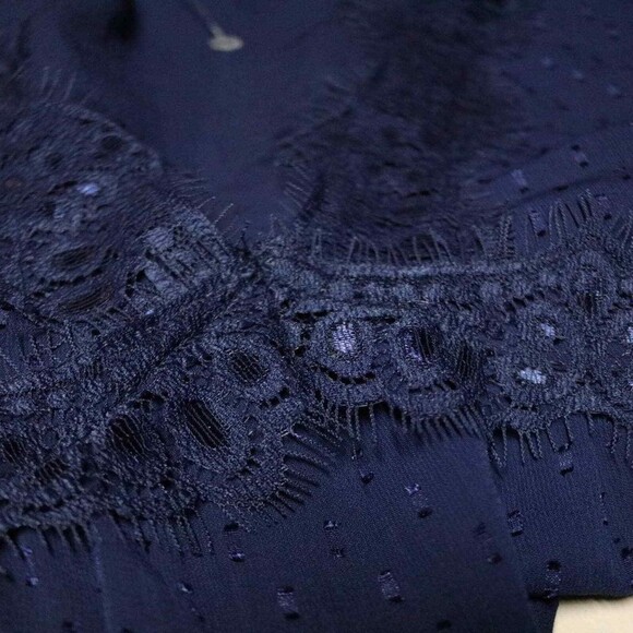 STITCH FIX Mason & Belle Chiffon Lace BOHO Blouse Royal Blue size Medium NWT! - Picture 5 of 9